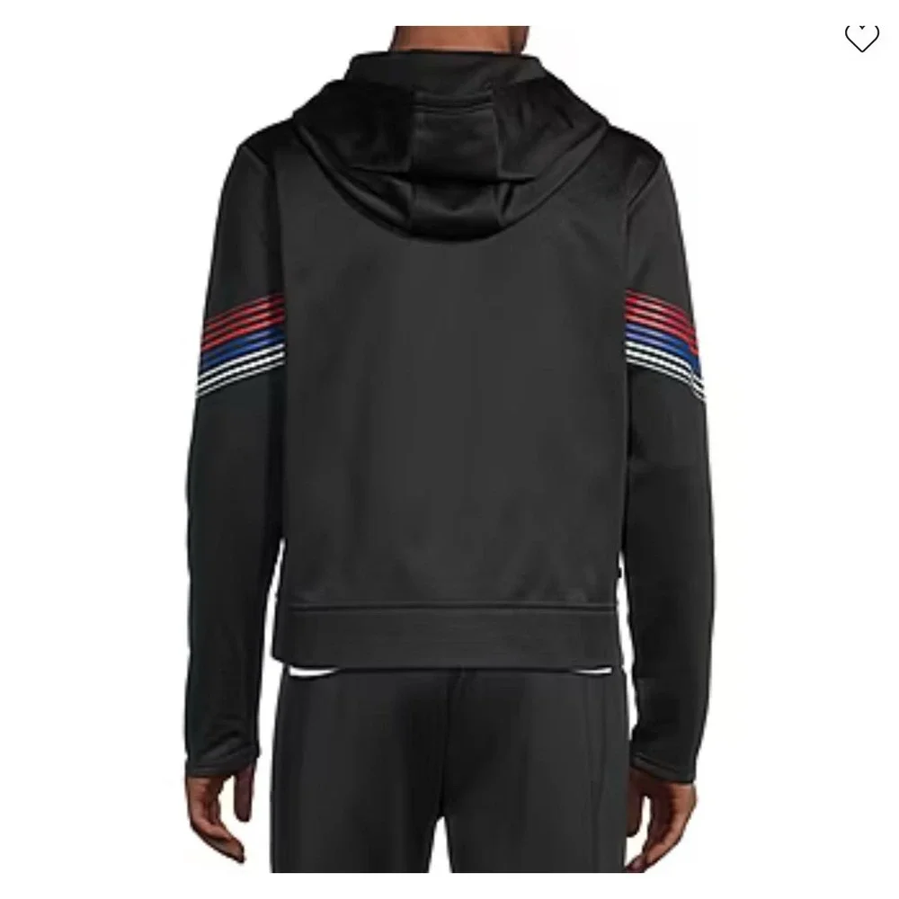 Sports Illustrated Men's Medium Full Zip Hoodie Black Sleeve Strip - Picture 2 of 3